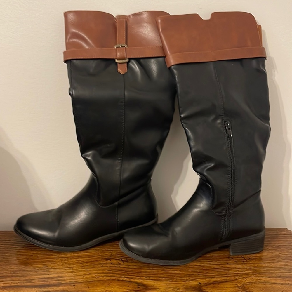 Rampage Size 8 Black and Brown/Cognac Boots